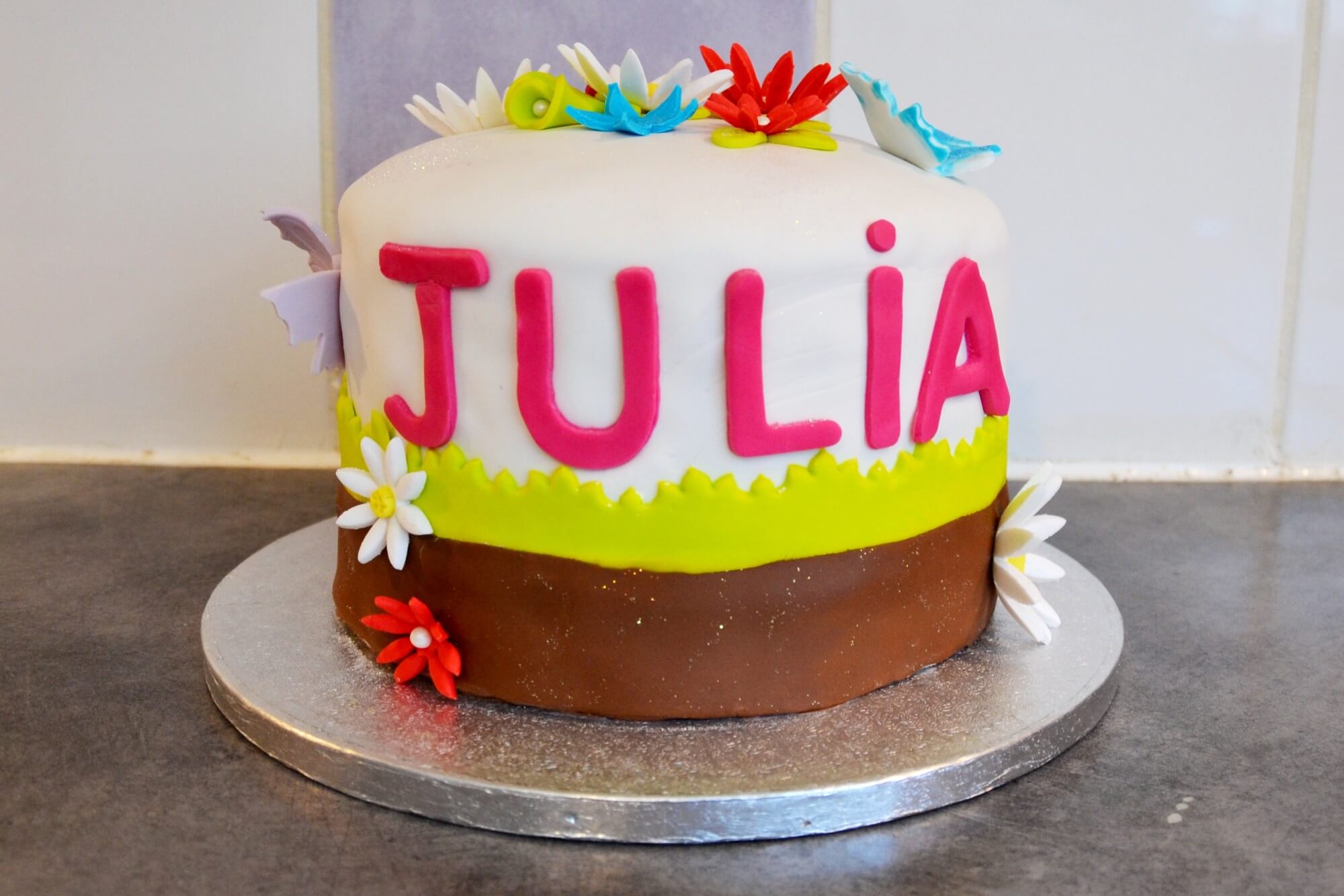 Gâteau Pâte à sucre Jardin fleuri Gâteau Pâte à sucre Jardin fleuri